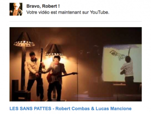 vidéo des SANS PATTES Robert Combas & Lucas Mancione. Featuring Lee Mancione  et Genevieve
